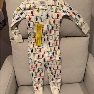 Hanna Andersson Cream One Piece with Multicolored Lights